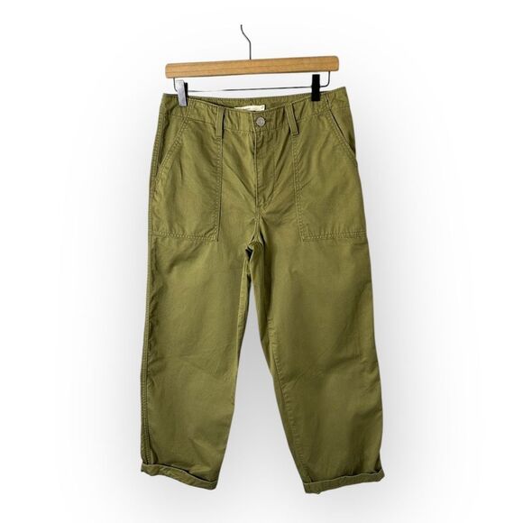 Levi’s 94 Pants Women’s 27 Baggy Mid Rise Straight Leg Martini Olive Twill - Picture 1 of 9